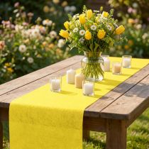 Article Tissu décoratif non tissé jaune pour décoration et chemins de table 23 cm x 25 m
