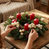 Article Lot de 140 mini boules de Noël en verre crème et beige Ø 2 cm