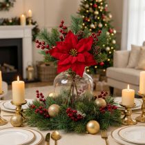 Article Étoile de Noël Artificielle Rouge et Verte 57 cm