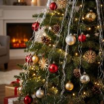 Article Guirlande Lametta argentée en plastique 50 cm pour déco de Noël