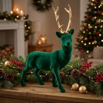 Article Figurine déco cerf debout vert et doré 40 cm