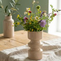 Article Vase en métal émaillé cappuccino marron Ø9cm H17,5cm