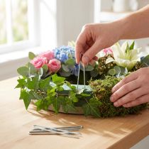 Article Épingles U en métal galvanisé 60 mm pour décoration florale et fixation de plantes