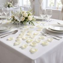 Article Pétales de roses artificielles en tissu - Crème (75 pièces)