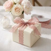 Article Ruban dentelle ruban cadeau ruban dentelle vieux rose 26mm 20m