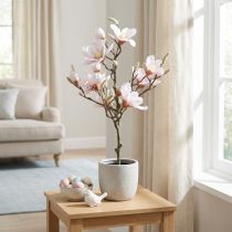 Article Kleine magnolia artificielle en pot rose et blanc 74 cm