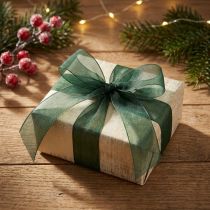Article Ruban Organza Vert Sapin avec Bords Tissés 40 mm x 50 m