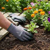 Article Gants de jardin taille 10 en nylon et latex gris-noir