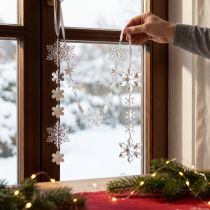 Article Guirlande d’Hiver Cristaux de Glace Transparente Argentée 150 cm - Lot de 2