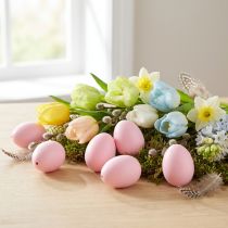 Article 10 œufs décoratifs roses en coquille naturelle pour Pâques