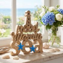 Article Décoration maritime en bois "I need vitamin sea" en manguier 27 × 33 cm