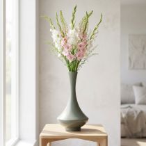 Article Vase moderne en métal vert mat de 33 cm