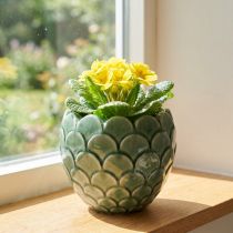 Article Cache-pot en céramique vert effet craquelé Ø13cm H11cm