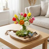 Article Décoration murale cœur en bois avec corde naturelle, 39 cm
