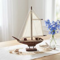 Article Voilier Décoratif en Bois de Pin 32×5×41 cm