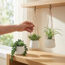 Article Suspensions décoratives avec succulentes artificielles - Lot de 3
