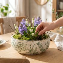 Article Coupe en céramique rustique avec motif végétal 20 cm