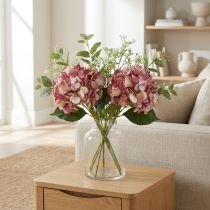 Article Hortensia artificielle rose mauve Ø15 cm L58 cm - Lot de 2
