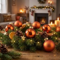 Article Boules de Noël miniatures en verre orange Ø2,5 cm - Lot de 22