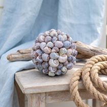 Article Boule décorative en coquillages Ø19cm violet naturel avec suspension en jute