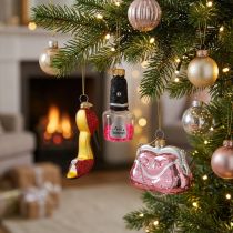 Article Décorations de Noël en Verre – Vernis, Sac à Main et Escarpin – Lot de 3