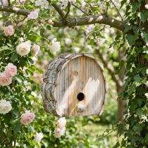Article Nichoir décoratif en bois naturel blanc vieilli H22cm x L21cm