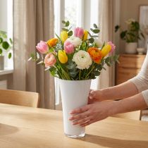 Article Vase blanc en plastique conique Ø16 cm H27 cm