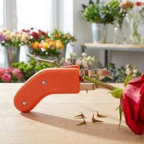 Article Épineuse métallique anti-rouille avec poignée orange pour roses