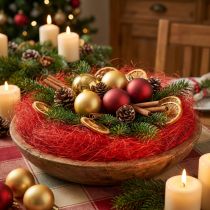 Article Fibre naturelle rouge en sisal 300g pour décoration et loisirs créatifs