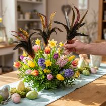 Article Décoration de Plumes Colorées sur Ressort en Fil 35 cm – Lot de 3