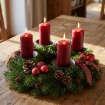Article Ensemble de 4 supports pour bougies en métal brun - Différentes tailles