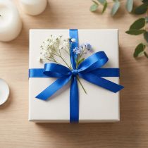 Article Ruban cadeau ruban satin bleu ruban satin double 3mm 50m