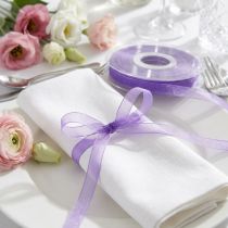 Article Ruban en organza avec bordure Lilas 6 mm x 50 m