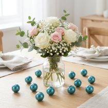 Article Déco-perles en plastique Ø2 cm turquoise - Lot de 12