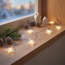 Article Guirlande lumineuse LED étoiles avec timer, 2,85 m, lumière chaude