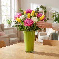 Article Vase décoratif en plastique olive 27 cm Ø16,5 cm