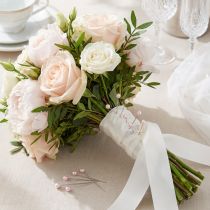Article Épingles décoratives tête perle rose Ø10mm L60mm - Lot de 50