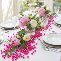 Article Perles décoratives roses Ø8 mm en plastique - Lot de 250 pièces