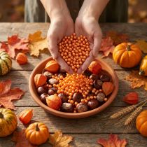 Article Perles décoratives oranges 8 mm en plastique - Lot de 250