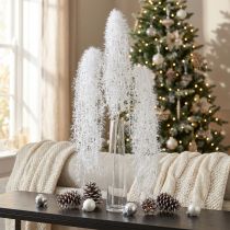 Article Branche d’hiver artificielle blanche effet givré, 70 cm, pour décoration de Noël