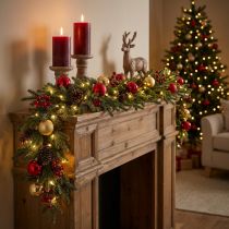Article Guirlande de Sapin Vert avec Pommes de Pin - 185 cm