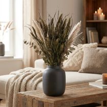 Article Fleurs Séchées Setaria Anthracite Poils Naturels Millet Bouquet 100g