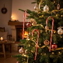 Article Zuckerstangen décoratives en plastique 60 cm rouge et blanc 3 pièces