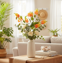 Article Kunstblume Gloriosa orange, 80 cm, 3 tiges en soie