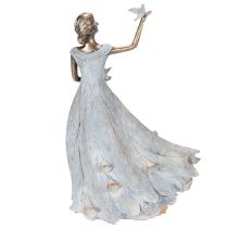 Article Figurine représentant une femme avec un oiseau. Sculpture décorative au design intemporel et raffiné. 41 cm
