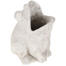 Article Pot de fleurs décoratif grenouille béton gris H18,5cm