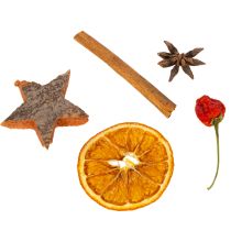 Article Ensemble de décorations de tranches d'orange séchées avec cannelle et étoiles pour une décoration de table festive 70 g