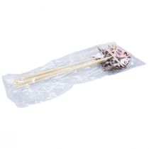 Article Décoration de printemps en forme de bouchon de fleur en bois pour décoration d'oiseau 7 × 10 cm 12 pièces