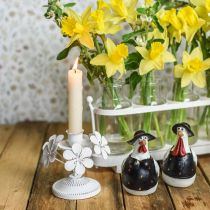 Article Décorations de printemps, chandeliers en métal avec des fleurs, décorations de mariage, bougeoirs, décorations de table