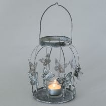 Décoration de printemps, lanterne avec papillons, lanterne en métal, été, décoration de bougie